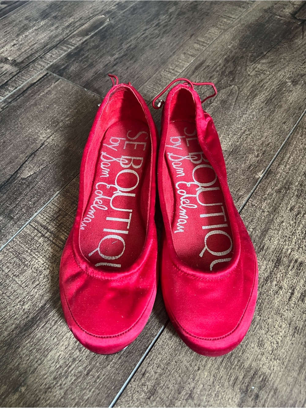 Sam Edelman Red Velvet Ballet Flats